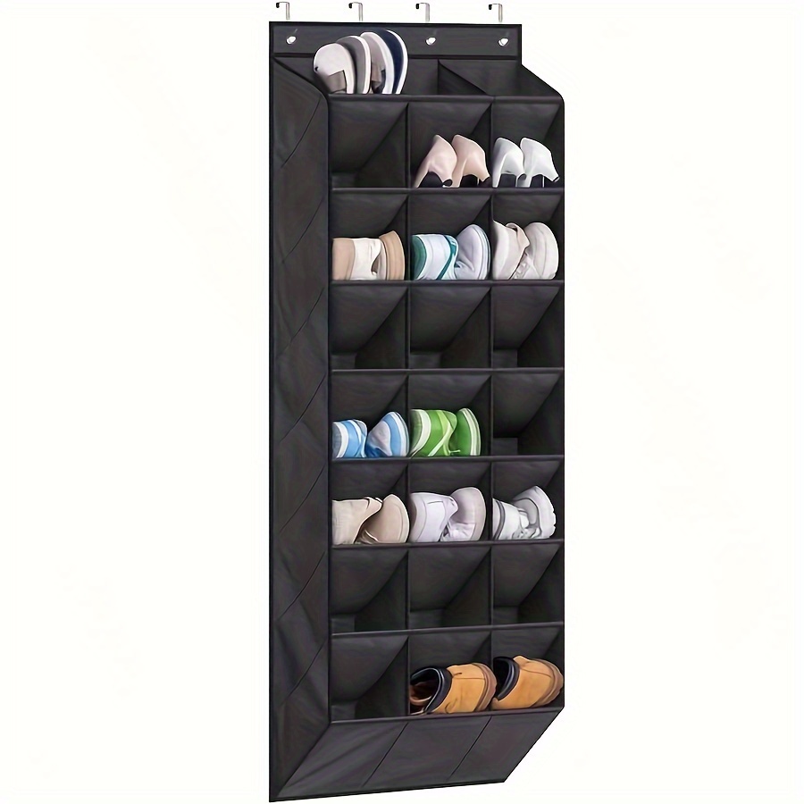24 pocket door hanger organizer black foldable no print non woven fabric perfect for shoes and accessories details 2