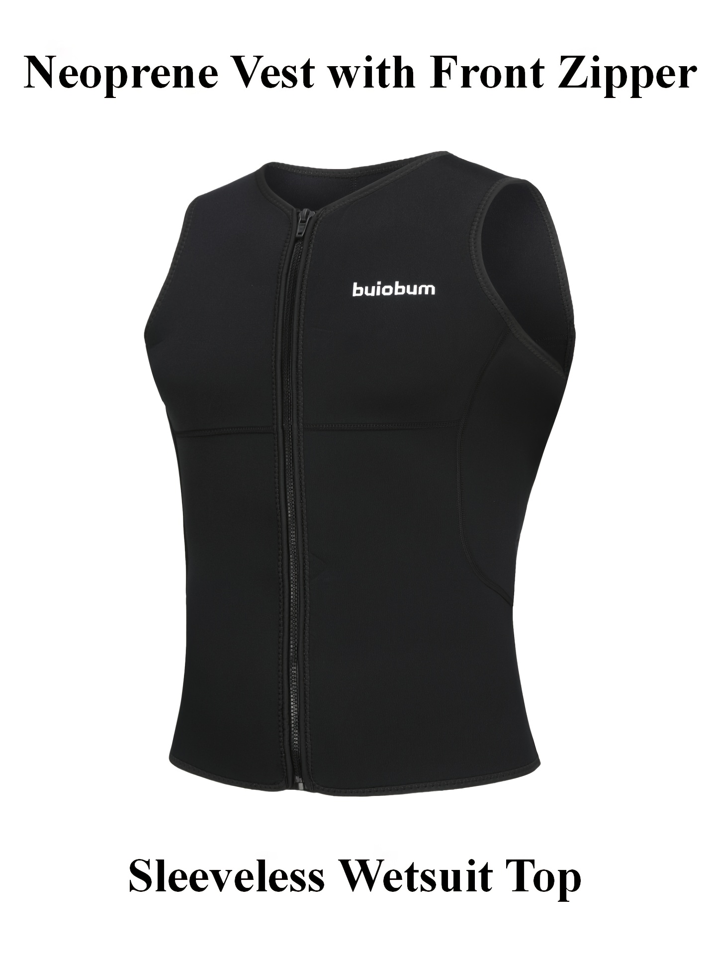 BUOBOBUM Men s 3mm Neoprene Wetsuit, Full Black Front Zipper, Suitable for Swimming, Surfing, Kayaking and Other  