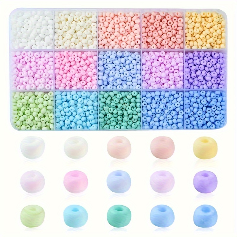 

About 2250pcs Colored Glass Beads, Ideal Accessories For Necklace Bracelet Keychain Jewelry Making