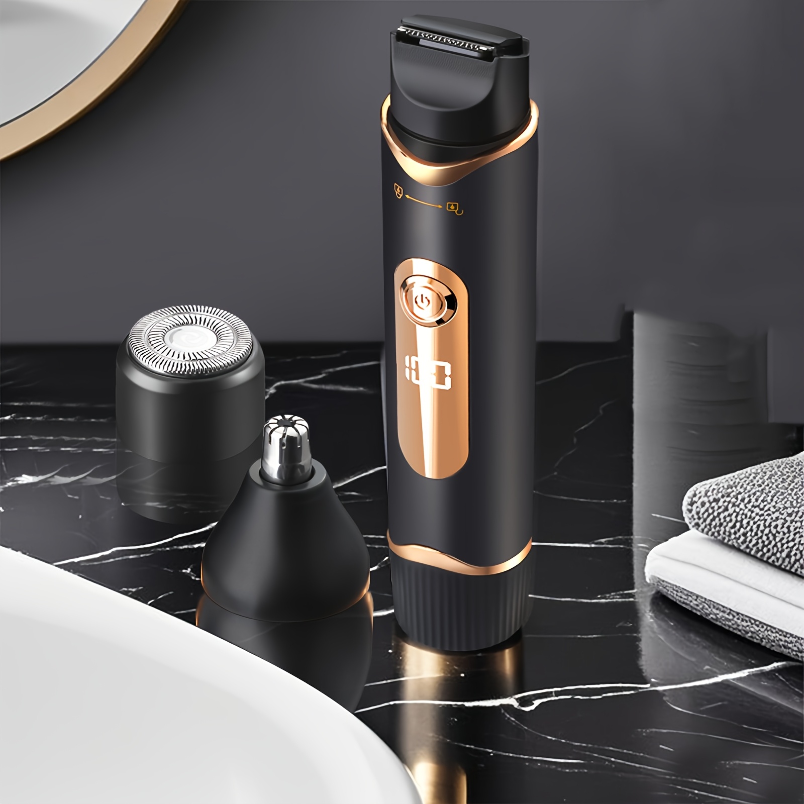 TEMU Body Trimmer, 3-in-1 Electric Shaver, Groin Trimmer, Trimmer Suitable For Pubic Hair, Chest, Beard And Nose Hair, Equipped With A Nose/ear