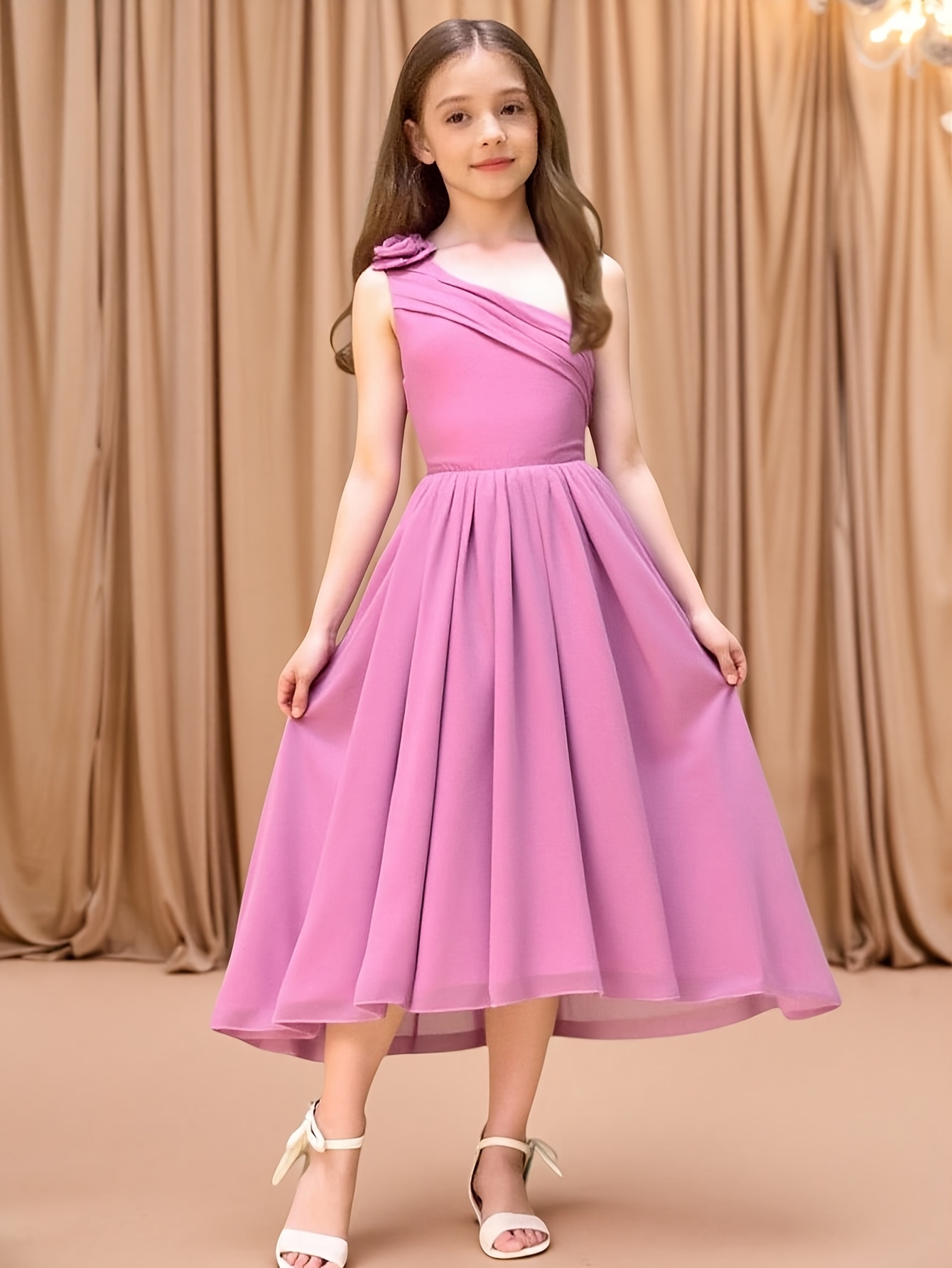 formal dress 5t Formal Dresses 5t White Dress Kamemir Girl Sleeveless Princess Pageant  Dresses Kids Prom Ball Gown(White,