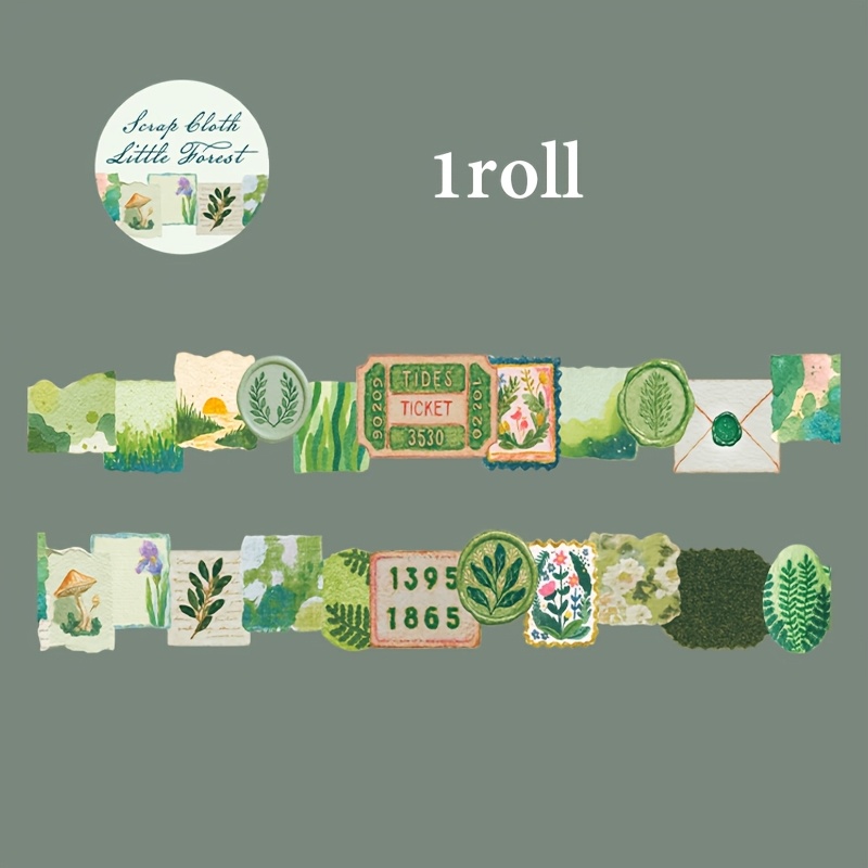 TEMU Tape, Animal Plant Floral Patterns, Collage Shaping, Journal Mug Phone Case Hand Account Decoration Collage Tape