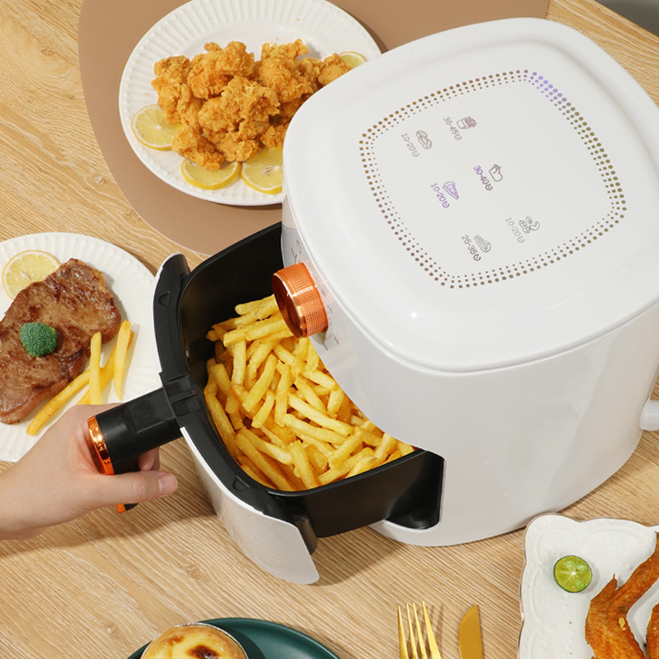 1pc Friteuse À Air, Petit Appareil Électroménager Grand Écran Tactile  Friteuse À Air, Grande Capacité Intelligente Sans Fumée Multifonctionnelle  Friteuse Antiadhésive - Temu France