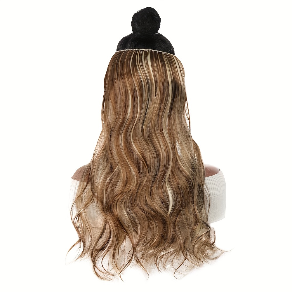 E-shop Vielseitige Unsichtbare Draht-Welle & Lockige Lange Synthetische Haarverlängerungen für Frauen - Hitzebeständige Faser, Kein Clip Erforderlich,