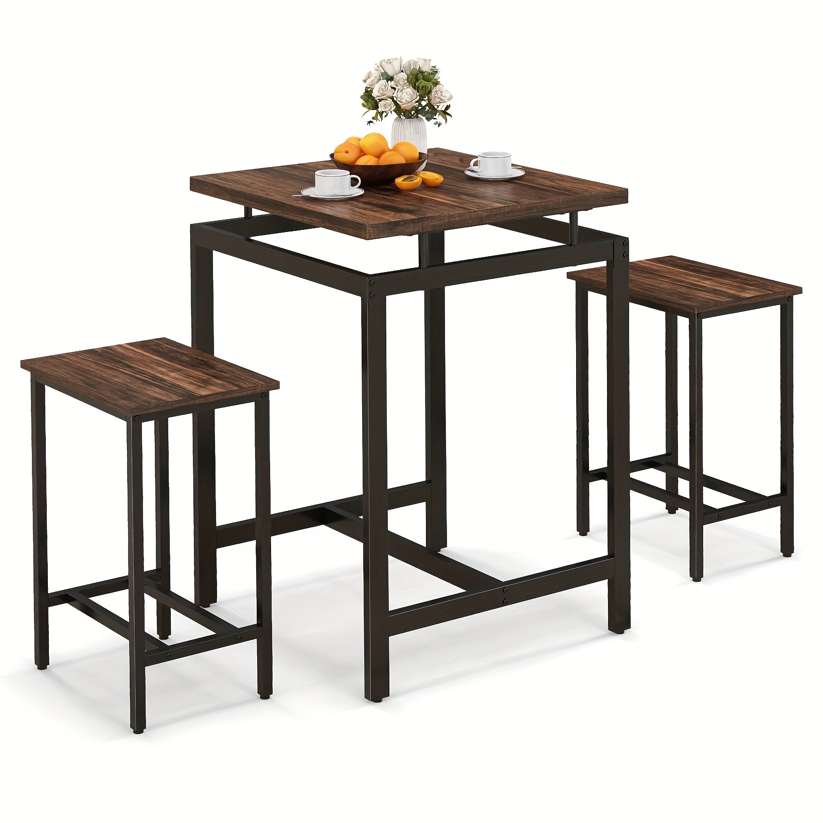 with stools, modern dining set rectangular wooden table and