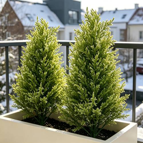 realistic artificial pine tree with pot suitable for indoor outdoor decor layered needles standing plastic tree for gardens christmas juneteenth year round landscaping centerpiece low maintenance
