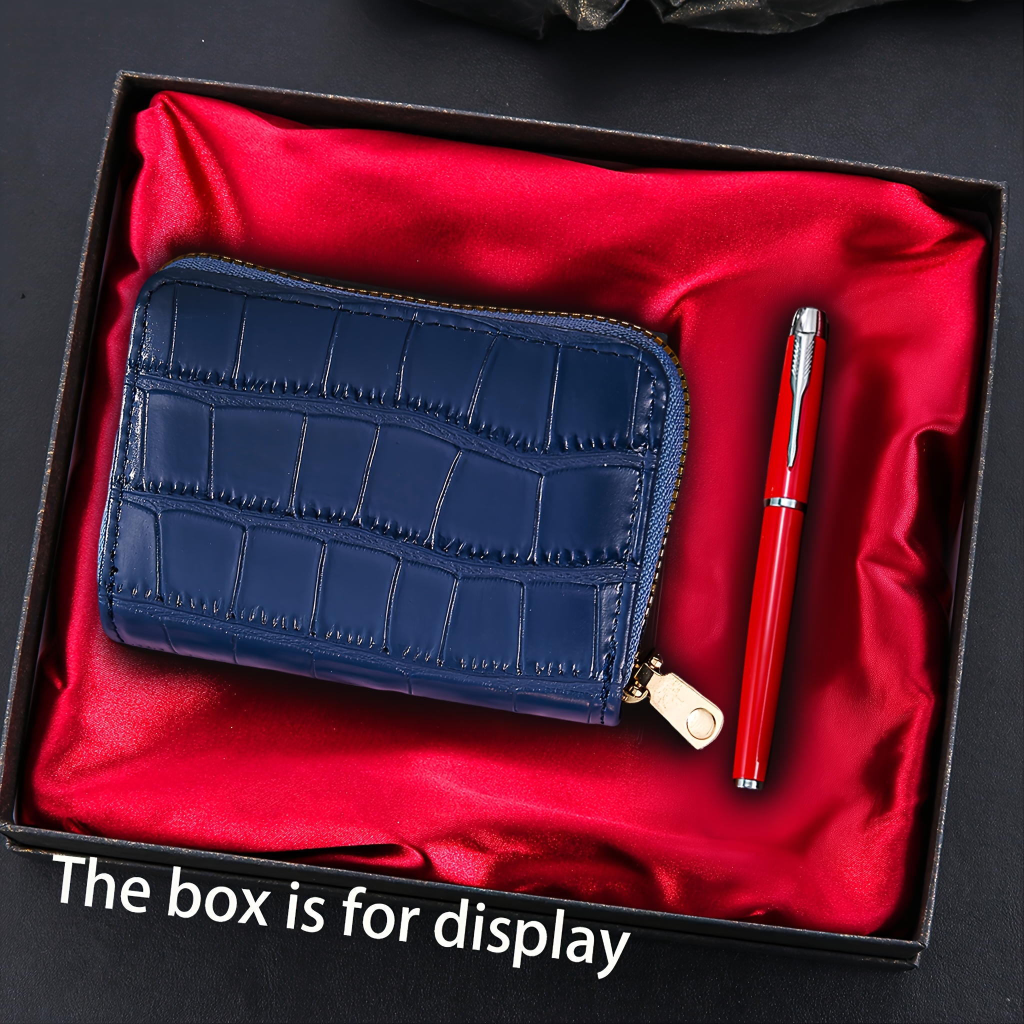 Image of 2pcs Women's Exquisite Fashion Wallet + Writing Pen Set For Her Birthday Anniversary And Valentine's Day