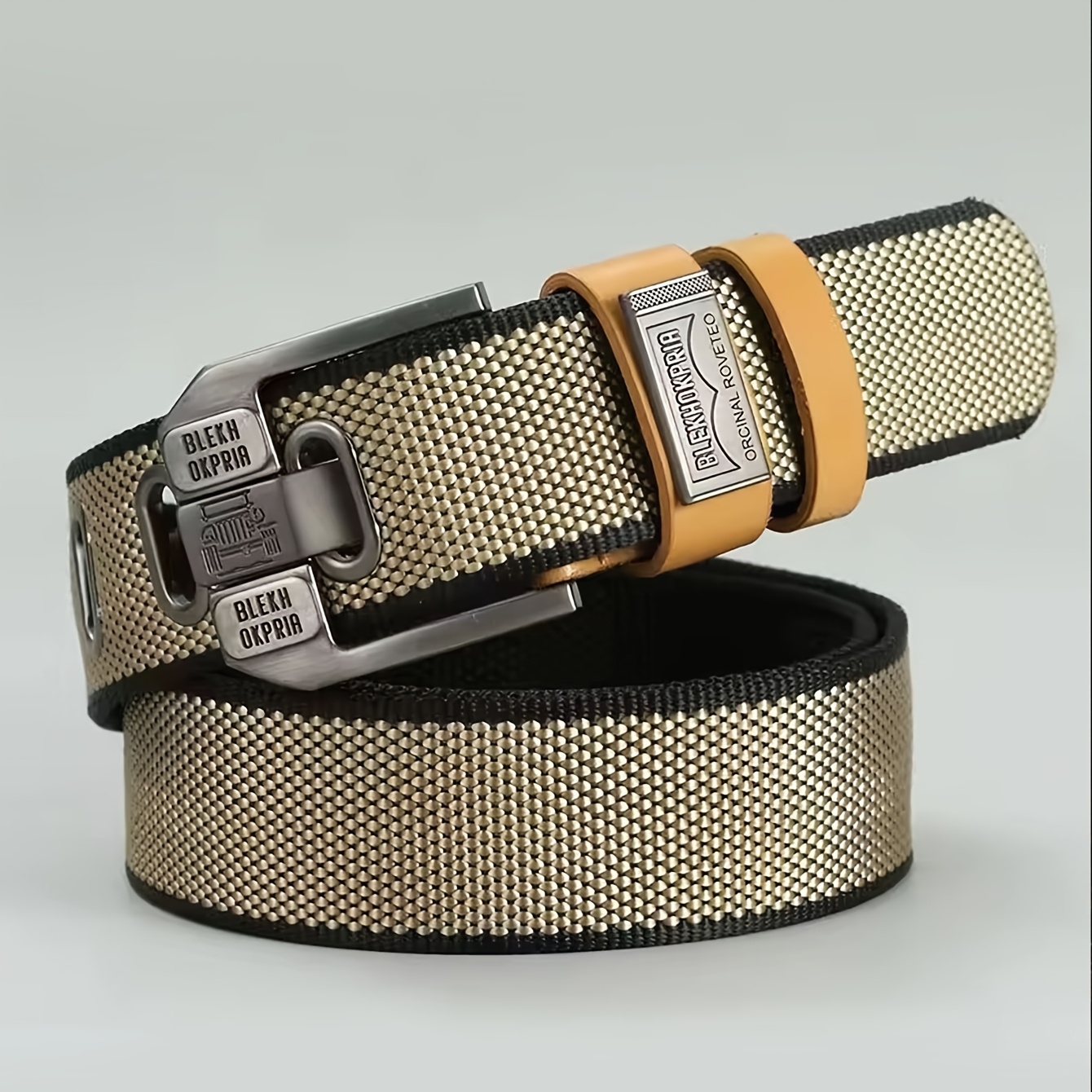 1pc Men's Nylon Belt With , Canvas Denim Waistband For Training And