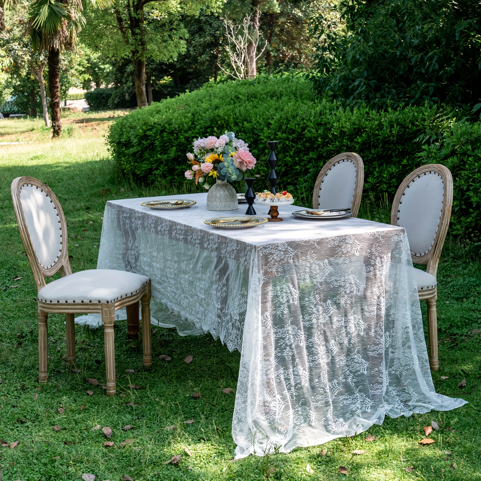1 pack eyelash lace french style table runner   tablecloth for banquets lace wedding decorations birthday party table cover