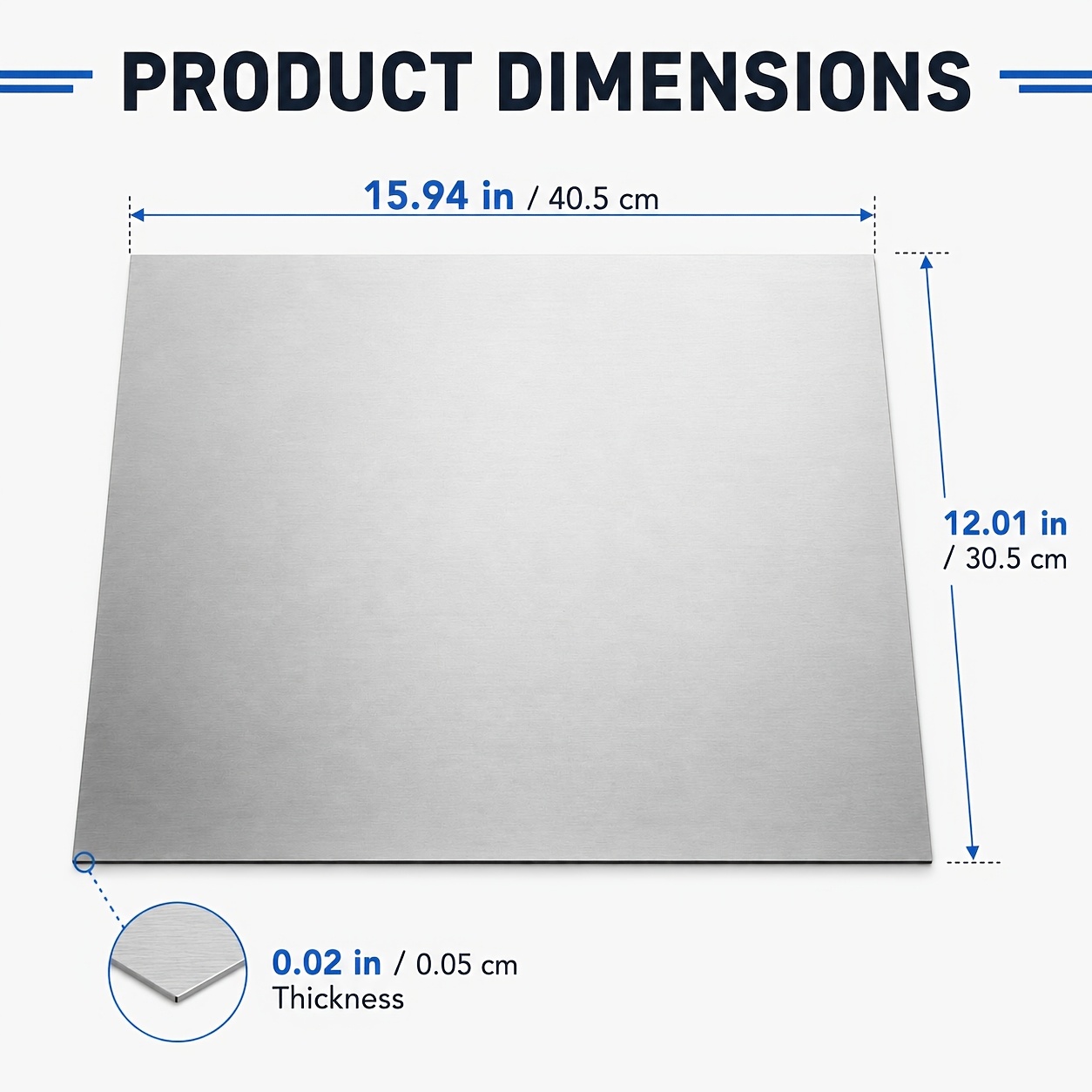 TEMU 1pc, 430 Stainless Steel Sheet, Measuring 15.94 Inches X 12.01 Inches X 1/64 Inch ( Inch). Suitable For Magnetic Mounting Plate And Metal Sheet