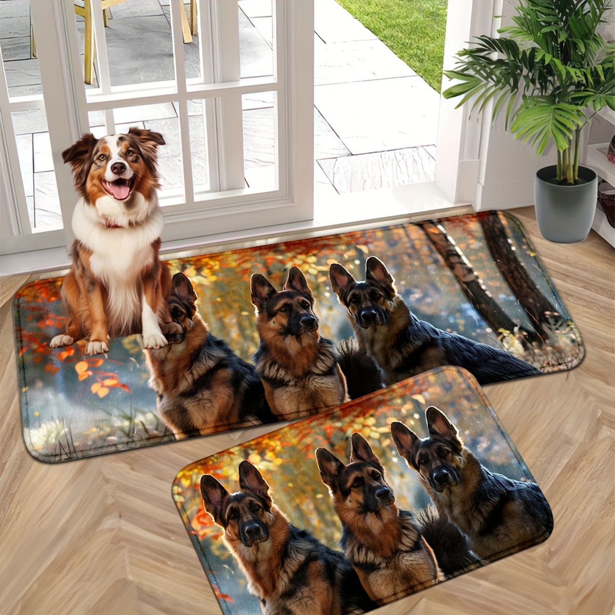 

German Shepherd Dogs Indoor Doormat For Entryway, Front Doors And Indoor