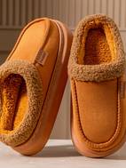 house slippers men with soft fuzzy lining and thick memory foam insulation perfect as warm winter slippers