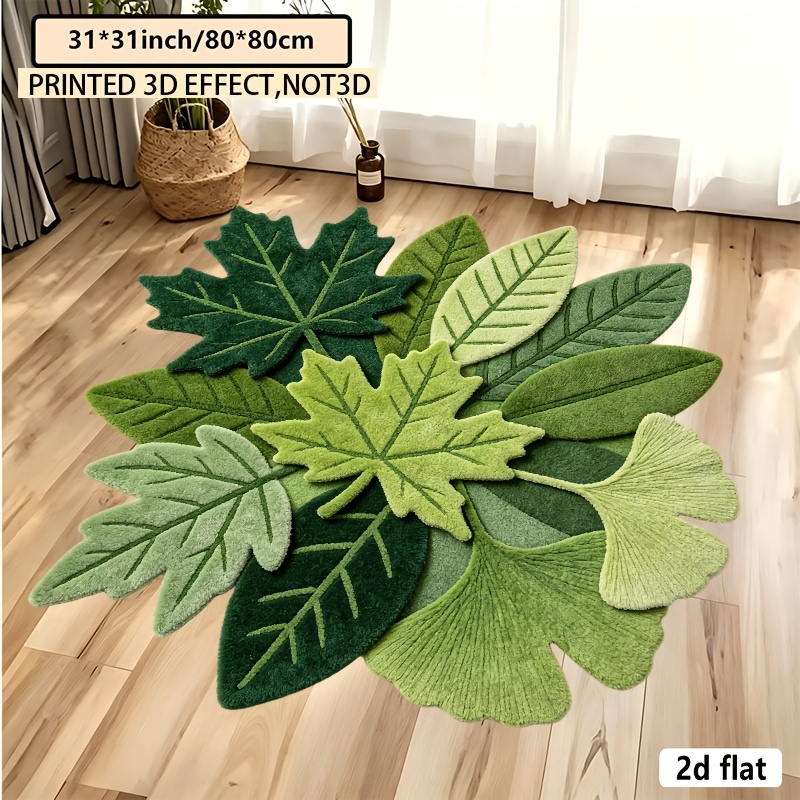 TEMU 2d Flat Multi-specification Creative Irregular Shaped Mat, Felt Leaf Decorative Patch Machine Washable Mat, Easy To Clean, Non-slip, Stylish