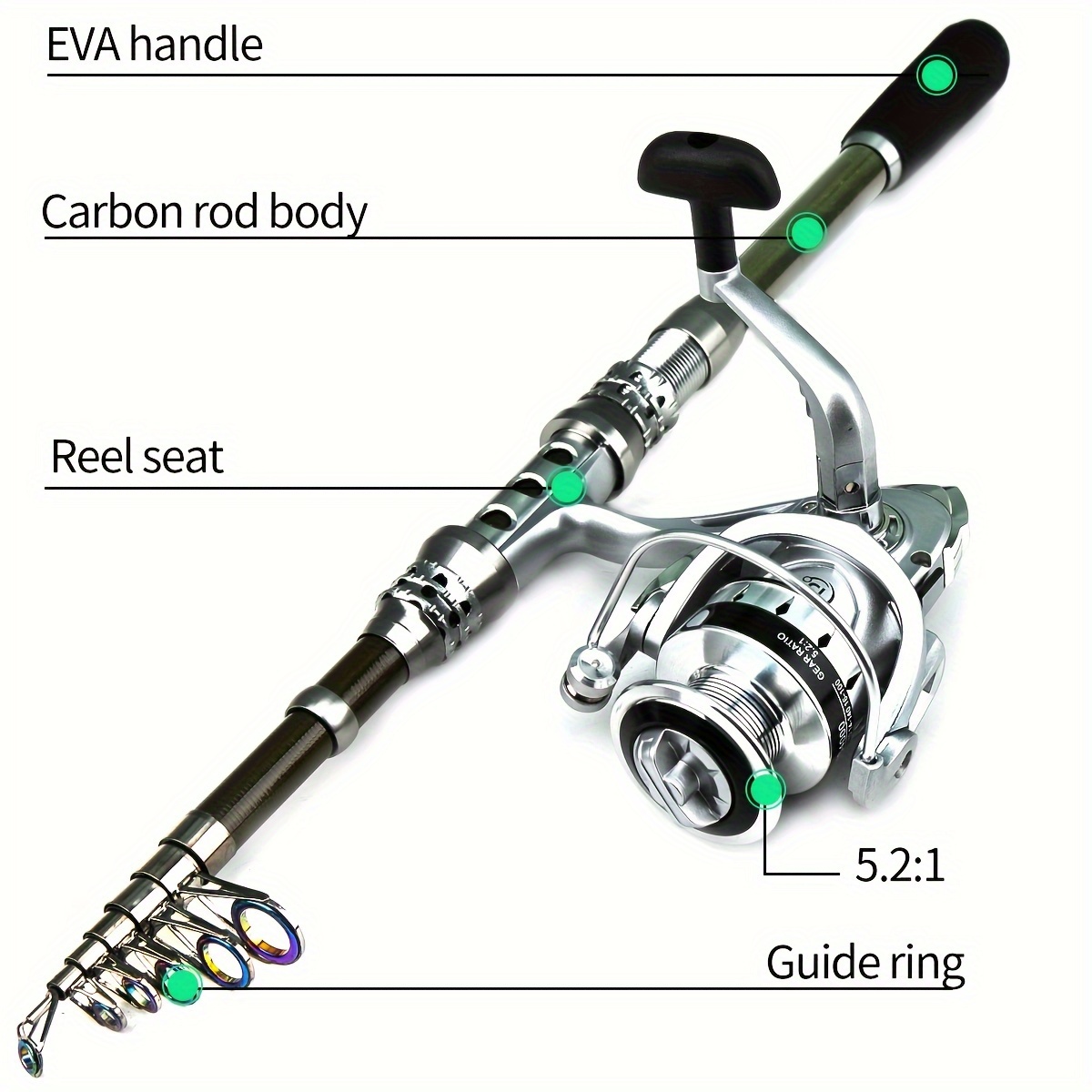 carbon fiber spinning fishing rod 13 1bb fishing reel combo - Temu Mauritius