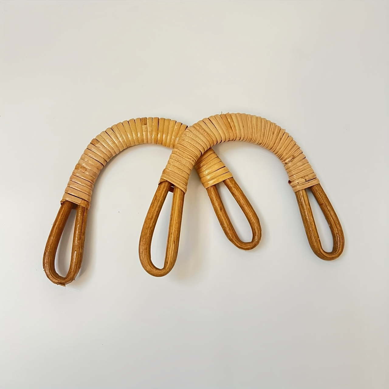 2pcs Wicker Handbag Handles, Double-ended With Holes For , Bag Making Materials, Wallet Making, Diy Wallet Making