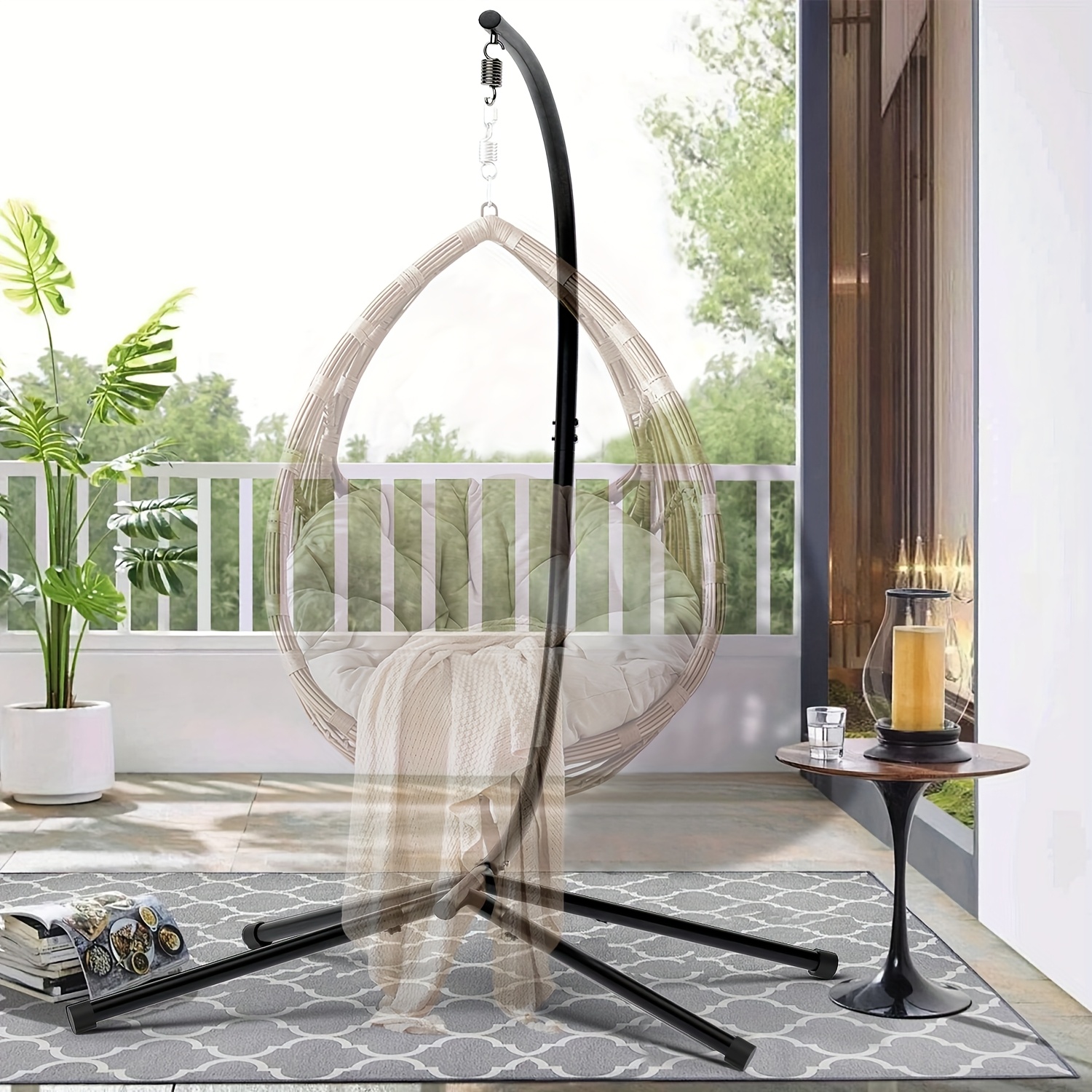 heavy-duty hammock chair stand sturdy metal frame with 330lb