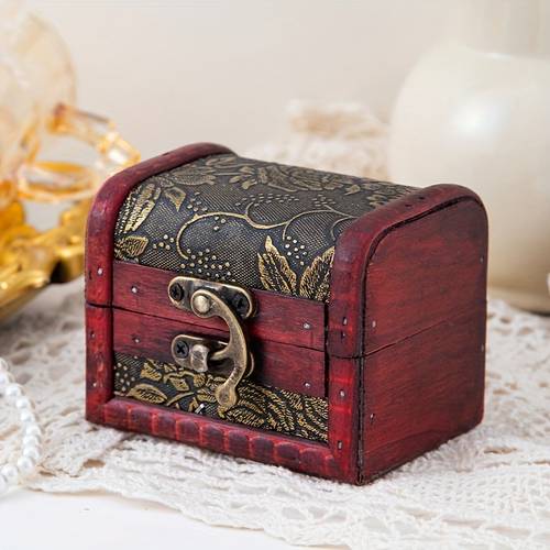 a small wooden with floral patterns a vintage for storing jewelry souvenirs coin collections and home decor items jewelry boxes