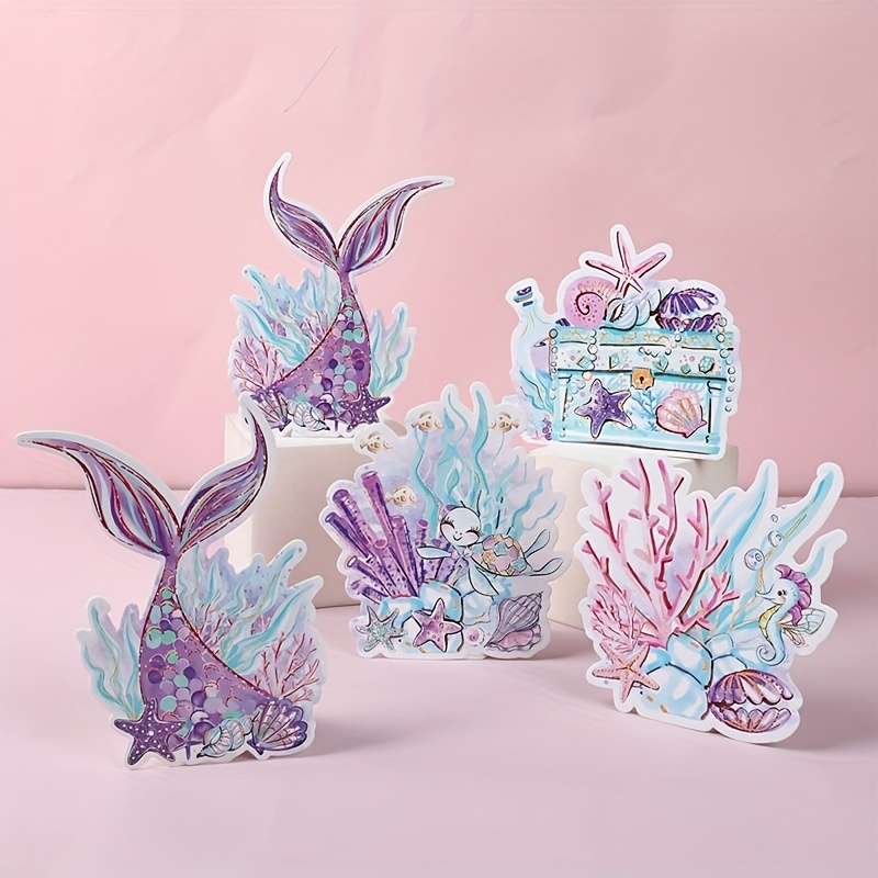 

6-piece Light Purple Mermaid Table Decor Set - Under The Sea Theme Party & Baby Shower Centerpieces, Cake Toppers - Ideal For Birthdays & Celebrations