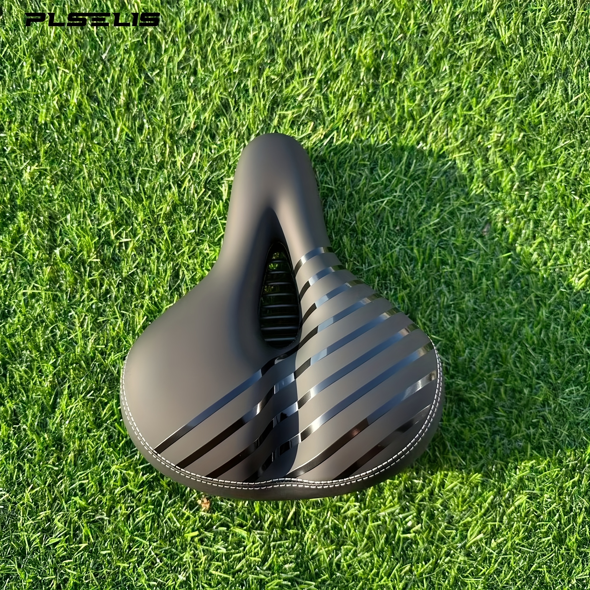 Image of Plselis Widened Thickened Sponge Bike , Hollow Ventilated Design, Built-in Shock Absorbing Buffer Balls, 120kg Load Bearing, Bicycle Seat For Commuter Bikes