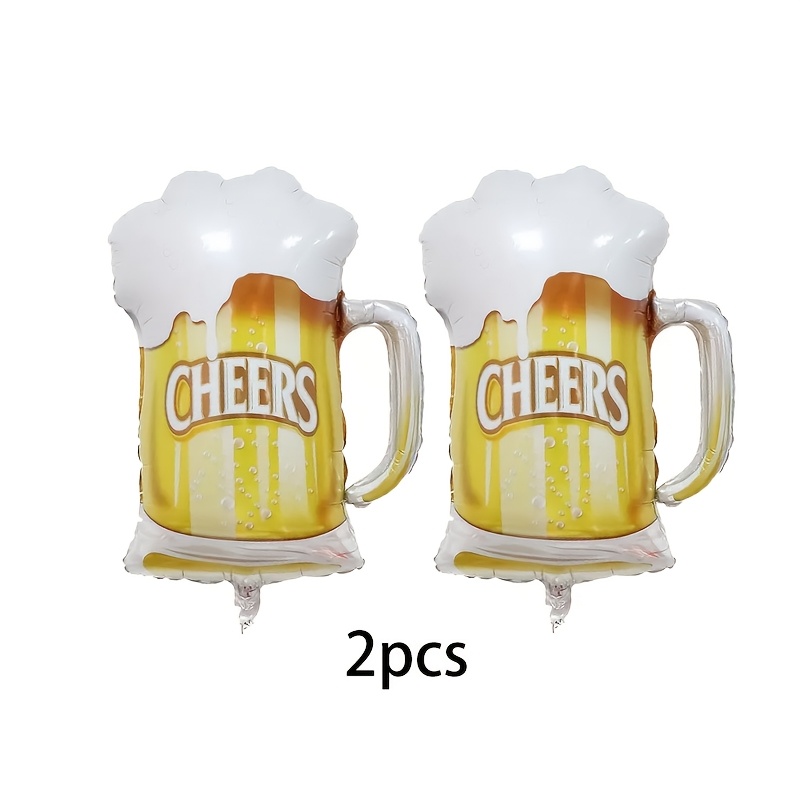 Image of 2pcs Glasses Of Aluminum Film Balloons, Whiskey Bottle Foil Balloon, Fashion Anniversary Decoration, Holiday Decoration, Party Decoration, Wedding Decoration, Indoor And Outdoor Decoration