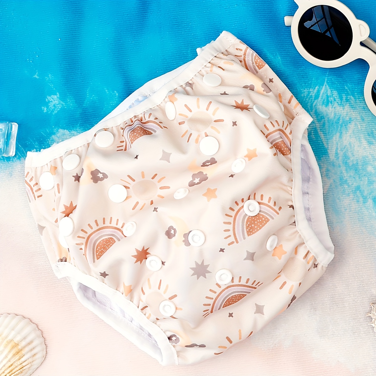 Image of Baby Swim Diapers Reuseable Washable & Adjustable For Swimming Lesson & Baby Shower Gifts