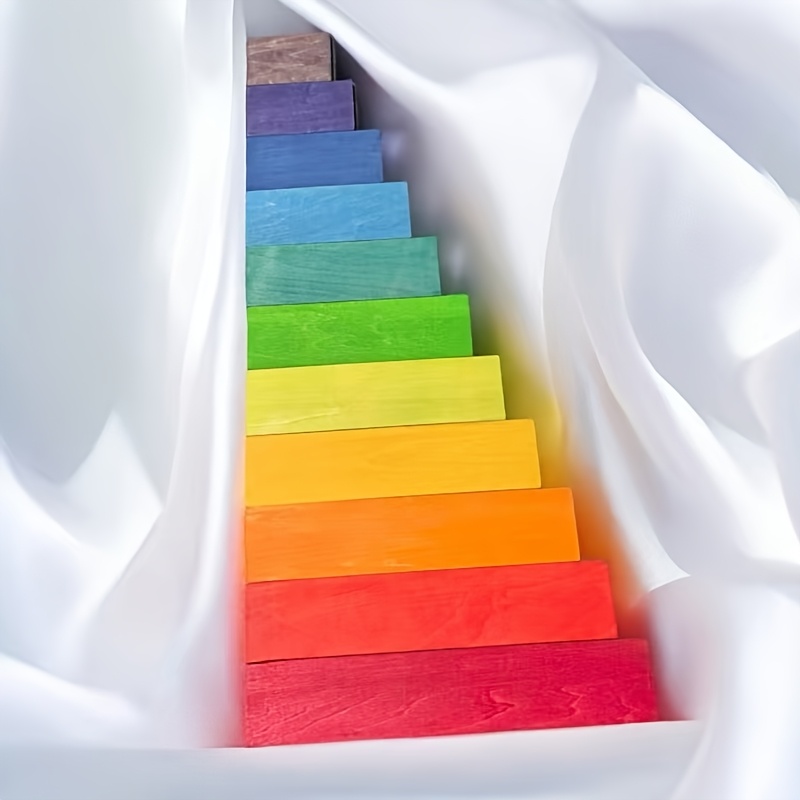 Image of Novelty Wooden Rainbow Board - Colorful Wood Decor For Home And Office, Indoor/outdoor Use, Book Display | Modern Bookend | Wooden Structure, Household Bookend