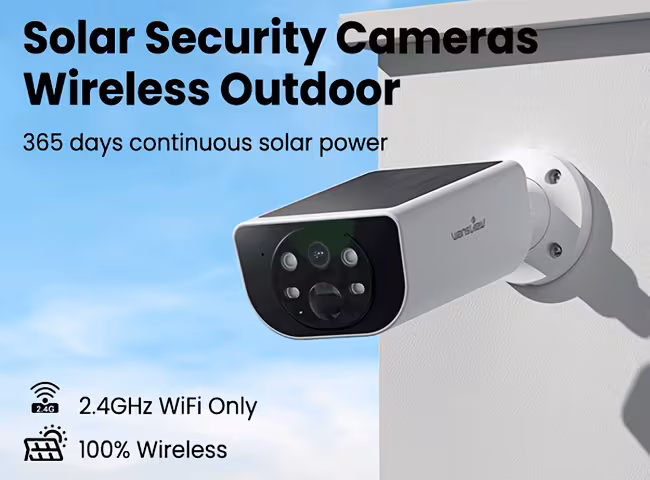solar security camera outdoor wireless security camera 2k hd resolution color two way detection sd card cloud storage compatible with alexa google 2 3 4 solar cam 1pc battery camera Product details 0