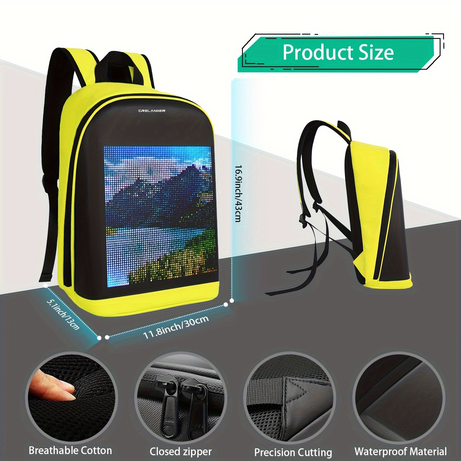 led laptop backpack stylish and functional shoulder bag for travel leisure and school details 0