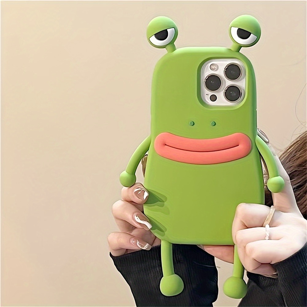 

Cute Funny 3d Big Eyes Frog Silicone Phone Case, Suitable For Iphone 15 14 13 12 11 Pro Max