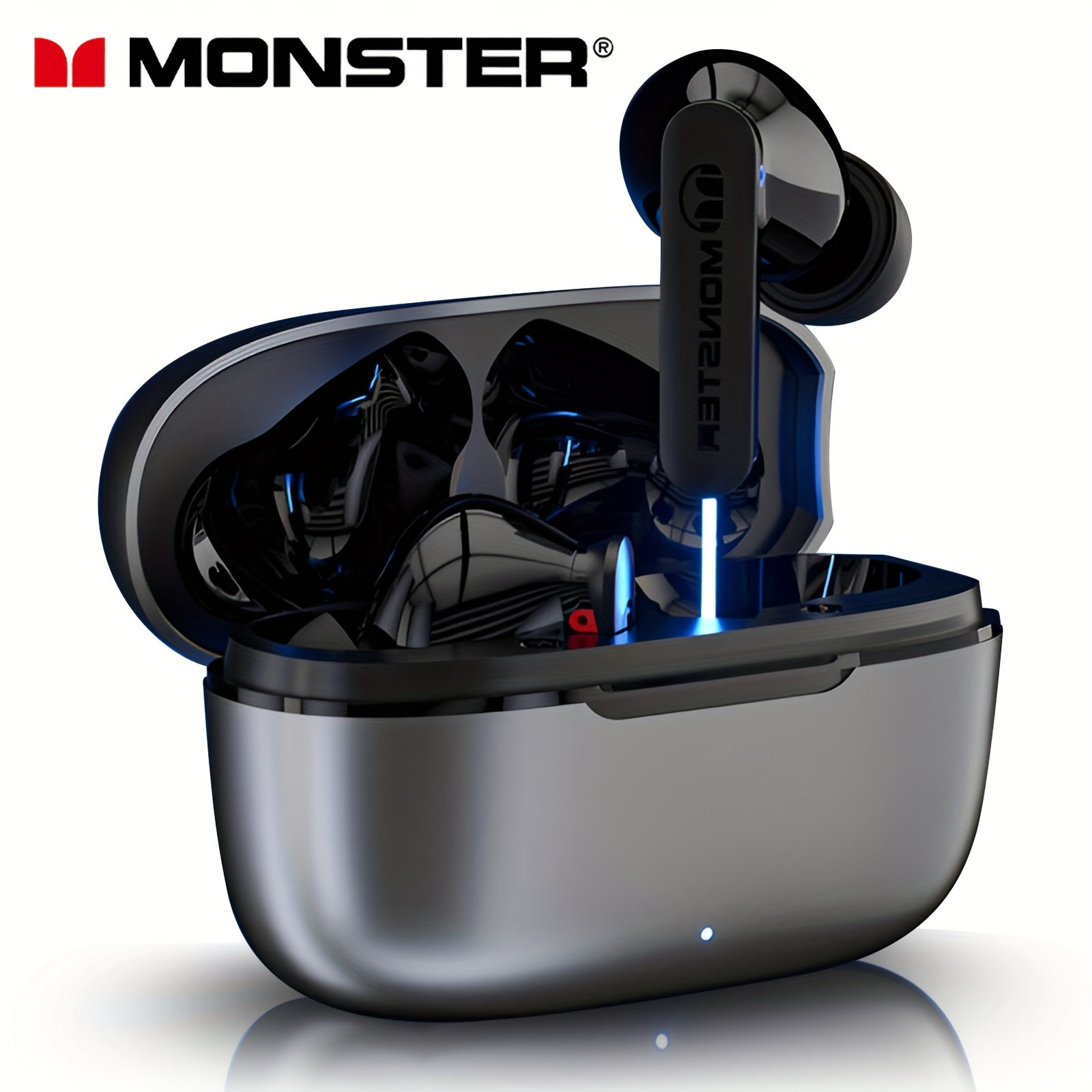 

Wireless Earbuds By Monster - Noise-cancelling Earbuds, Clear Calls, Wireless 5.3 In-ear Earbuds, , , Type-c Charging Case, 60 Hours Of Ultra-long , Lightweight And Comfortable, Silvery Gray