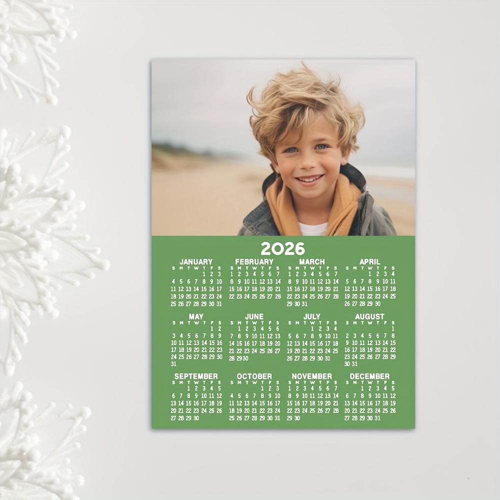 TEMU 2026 Photo Calendar Magnet/custom Personalized Wall/fridge Calendar/unique Holiday Gift For New Year, Valentine's, Birthday/house Warming