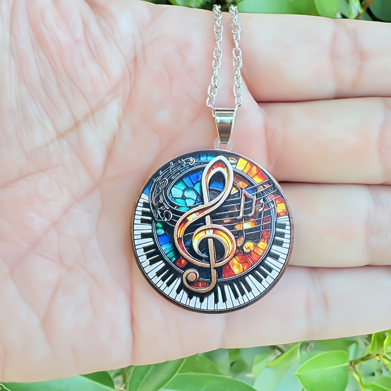 2d Flat Fashionable Cool Music Note Pendant, Acrylic Note Pendant Necklace, Special Double-sided Design Jewelry For You, Birthday Gift, Christmas Gift
