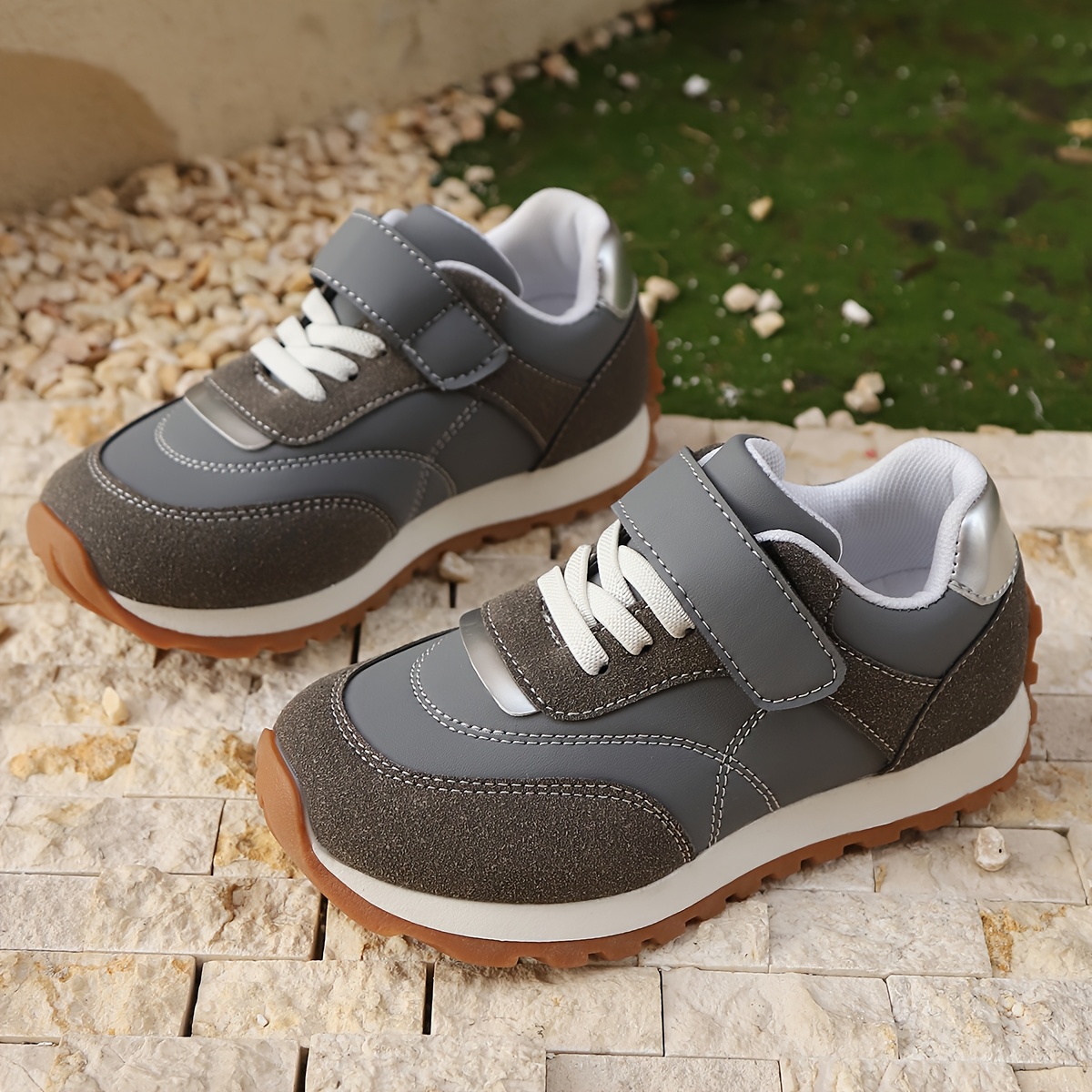 girls' trendy dad sneakers versatile comfy, soft sole casual