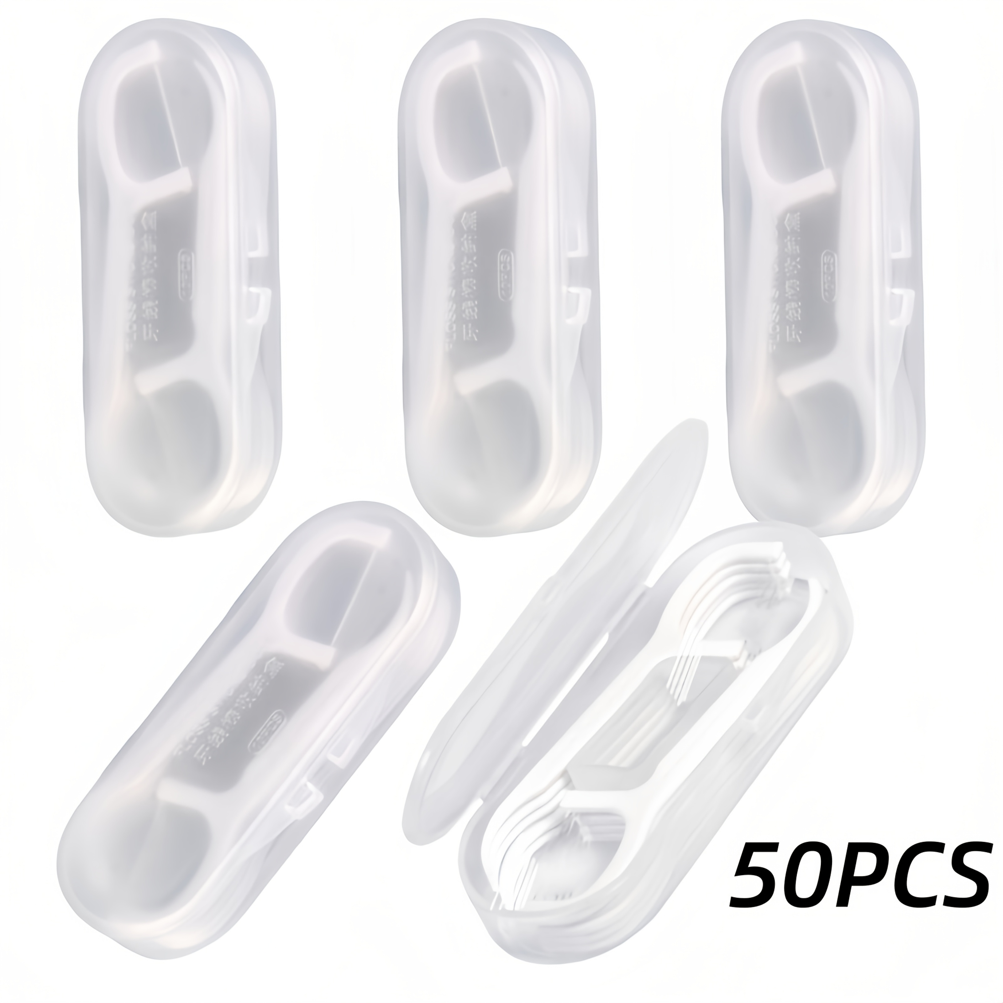 5-pack Portable Tooth Floss Boxes With 50 Strips Total, For Adult Teeth Cleaning, Sealed Packaging, Refillable Design