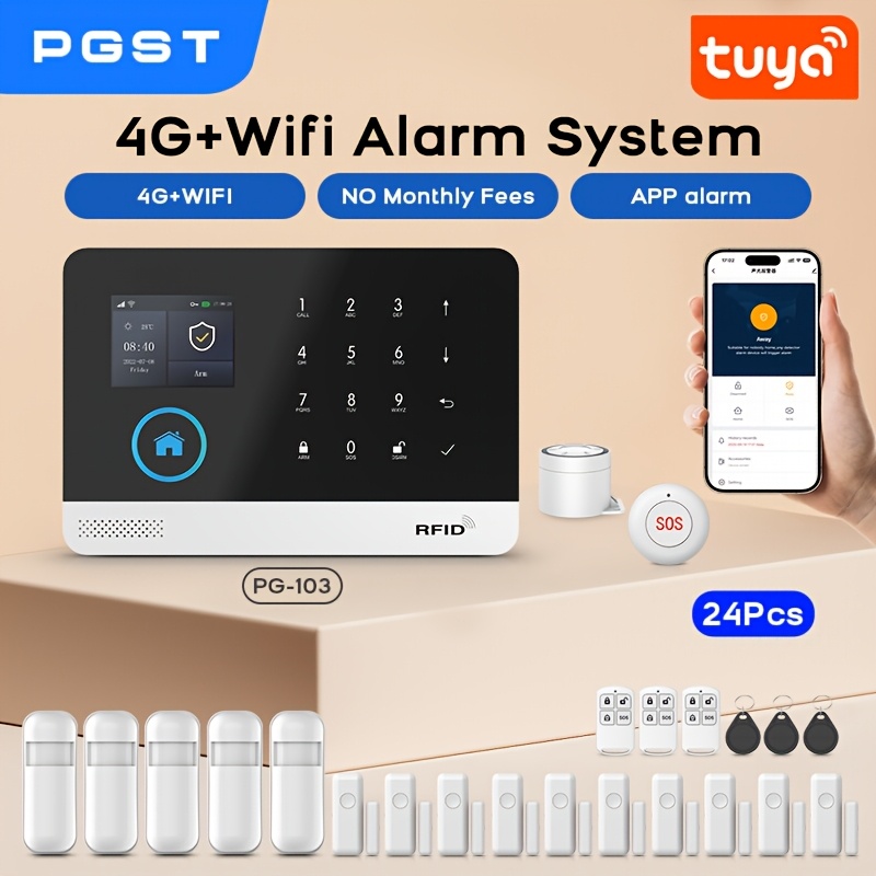   103   de seguridad inalámbrico para el hogar, 1080p hd, cámara ptz con visión nocturna, monitoreo profesional   24/7, compatible con alexa y   y la   de la app  