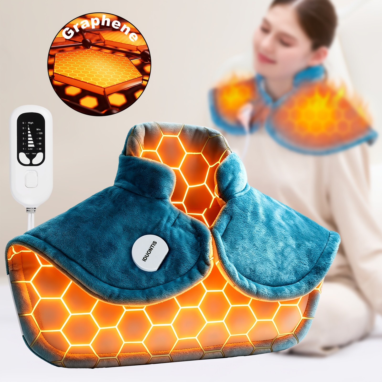 neck and shoulder heating pad sold on Temu United States
