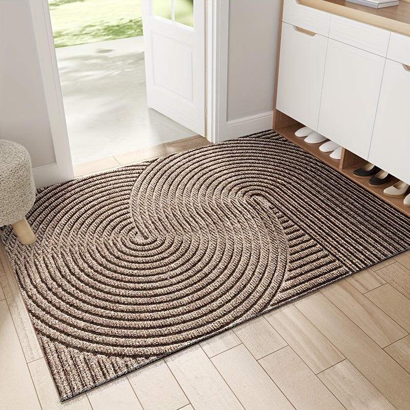 

Washable Striped Hand-woven Doormat 17.71x29.52in - Geometric Pattern Non-slip Door Mat With Pvc Backing, Machine Made Low Pile Mat, Indoor Use, Ideal For Home Decor For Christmas, , Thanksgiving