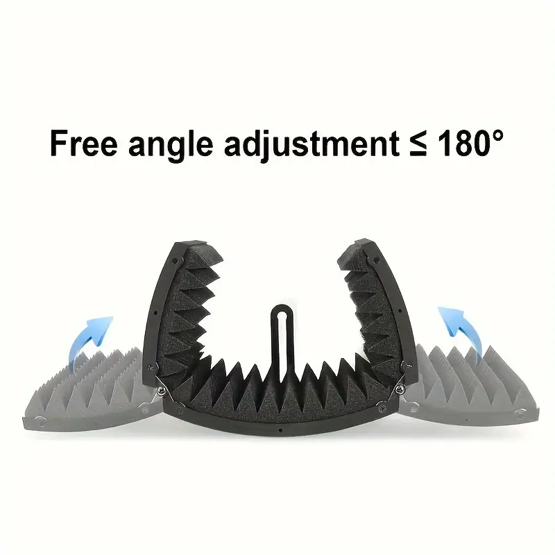 de izolare microfon din PP negru, spuma acustica compacta cu 3 panouri de inalta densitate filtrarea vocii, izolator de microfon cu , potrivit microfoane si detalii 3