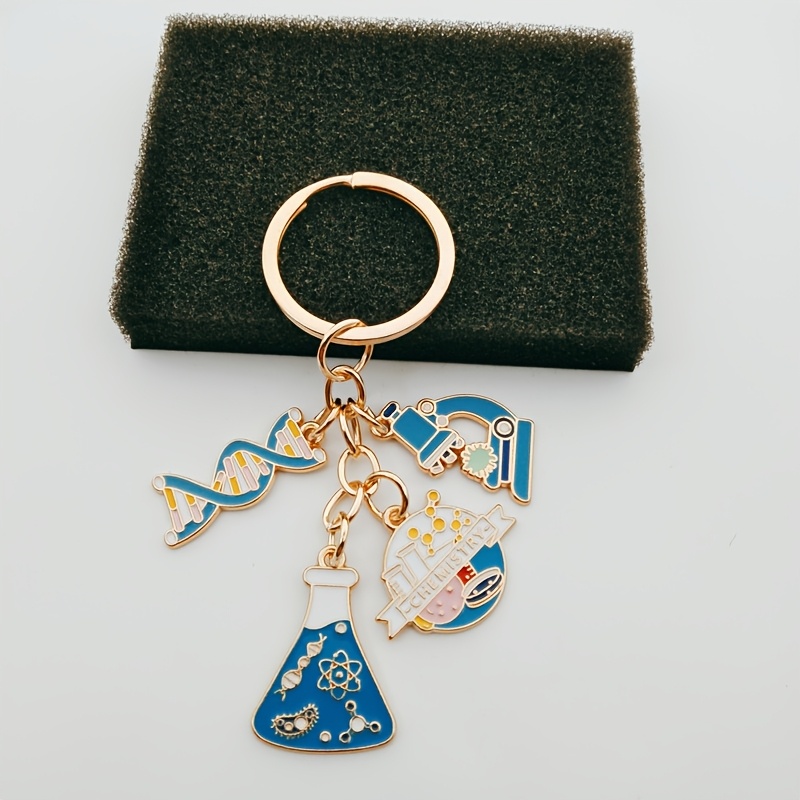 TEMU Chiave d' al microscopio di chimica - Accessorio scientifico in di con temi di microscopio e attrezzature da , regalo per gli studenti
