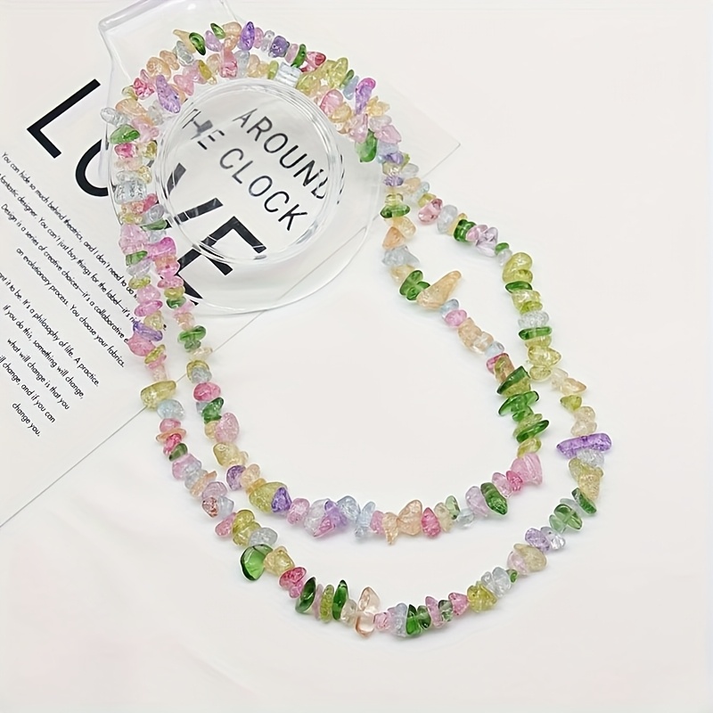 E-shop 1 (ca. 230 Stück) lebendiger Naturstein-Farb-, 5-8 mm unregelmäßige Form - für Schmuckherstellung, zum Erstellen einzigartiger Armbänder,