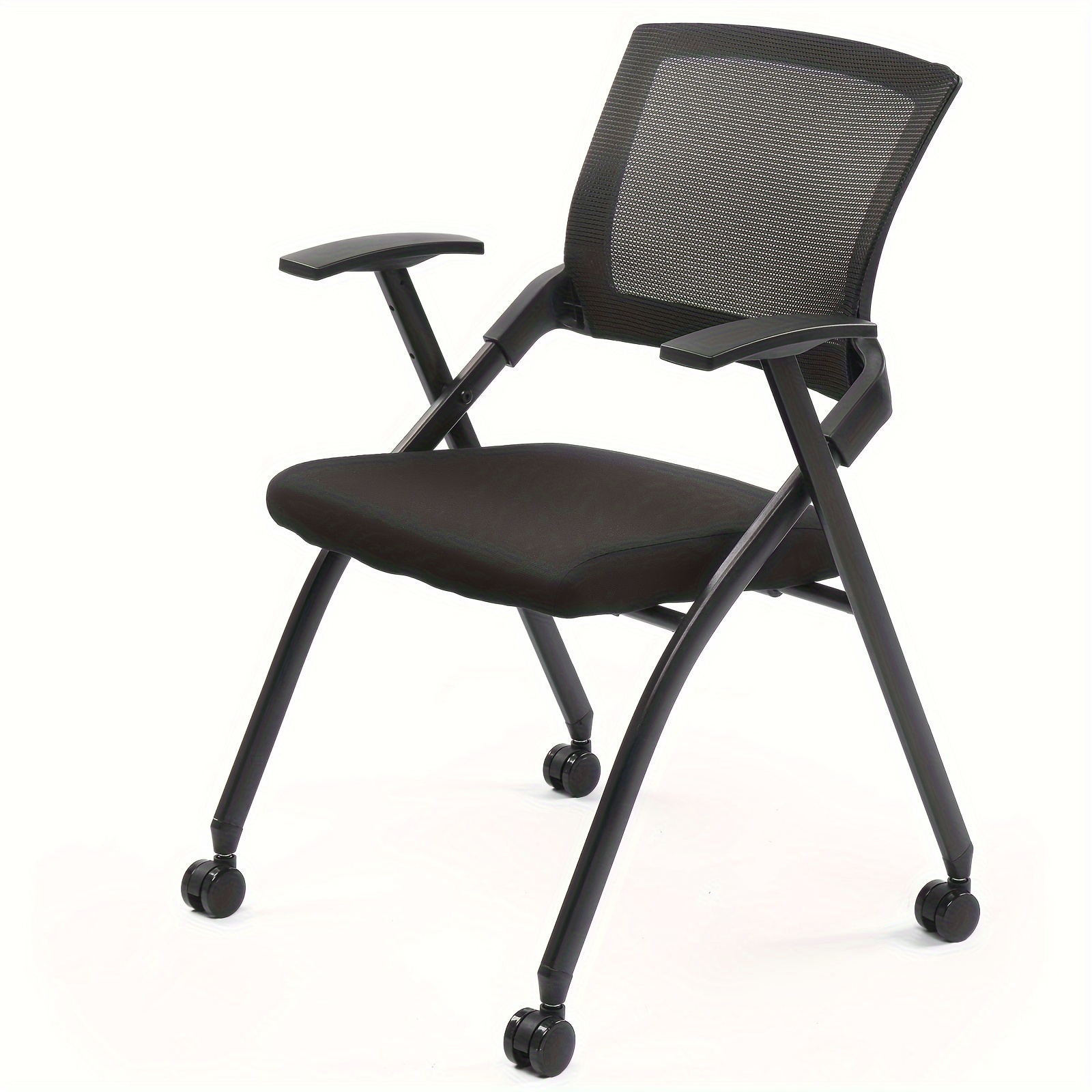 1 Pack Stackable Conference Room Chairs With Wheels, Folding Office 