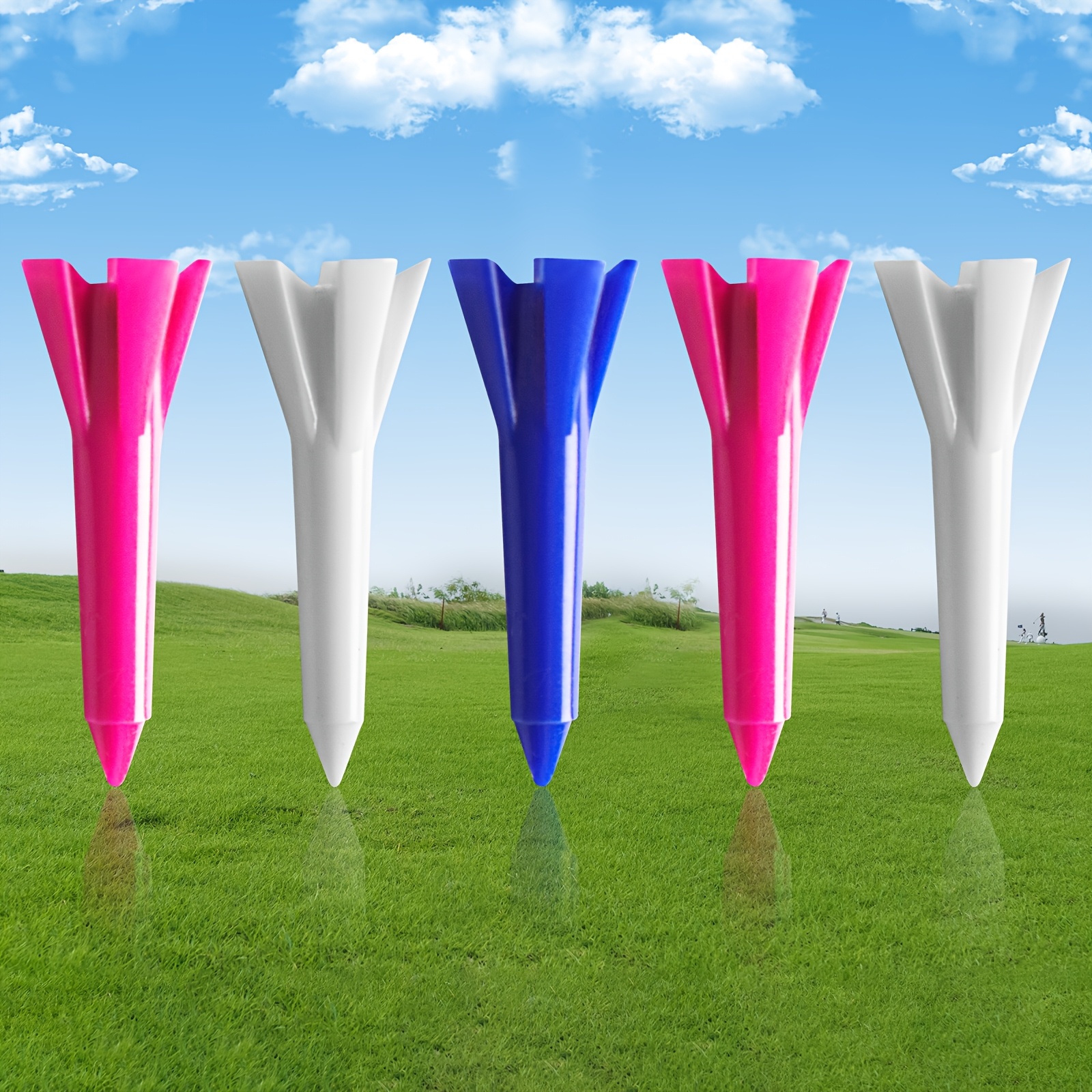 TEMU 1 1/2 Inch Plastic Golf Tees - Short Tees Are Perfect For Irons, , Woods, And Practice - Pack Of 30pcs -prong Plastic Tees