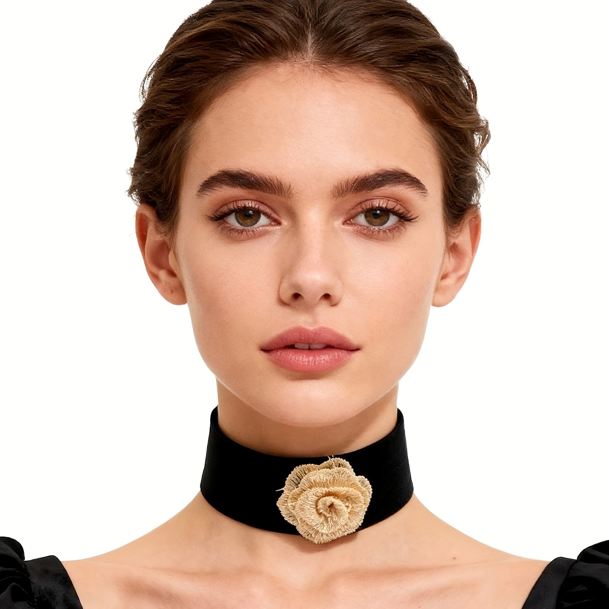European Choker with Adjustable Floral Design Necklace