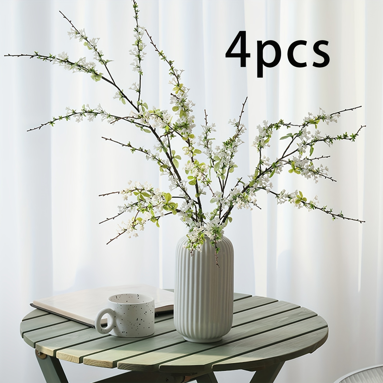 4pcs Artificial Snow Willow Branches, Shaping, Home Decor, Perfect For New Year Christmas Wedding Decoration, Atmosphere Ornament, Halloween Decor