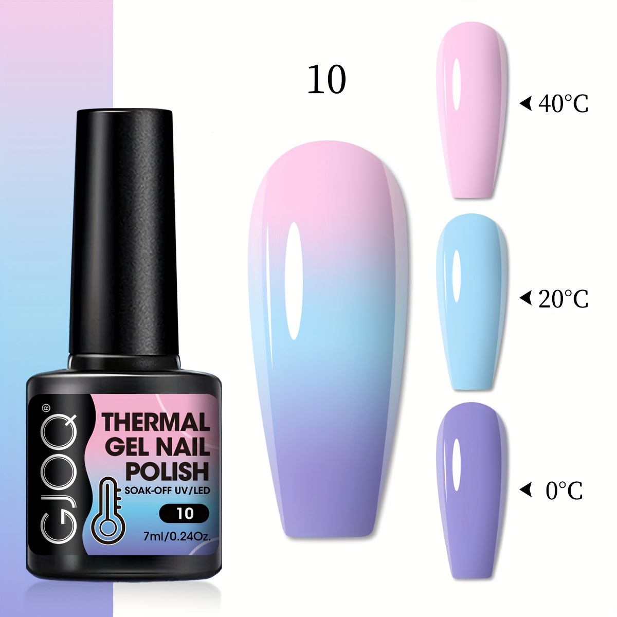 7ml Gjoq Temperature- Color-changing Gel Polish - Hot/ Activation Suitable For Nail Art, Salon & Use, Thermosensitive Liquid Polish For Nails, -reactive Nail Polish For Nail Care Products