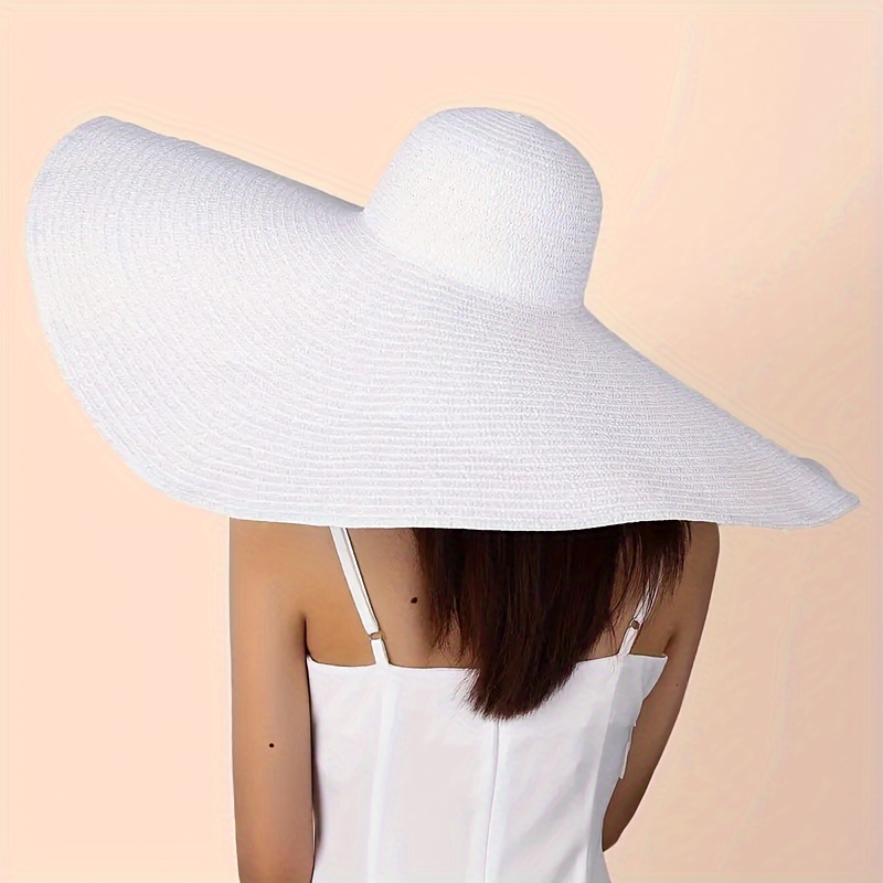 9.8 Large Brim Woman Summer Straw Hat Oversize Beach Hat Sun Protection  New Sty