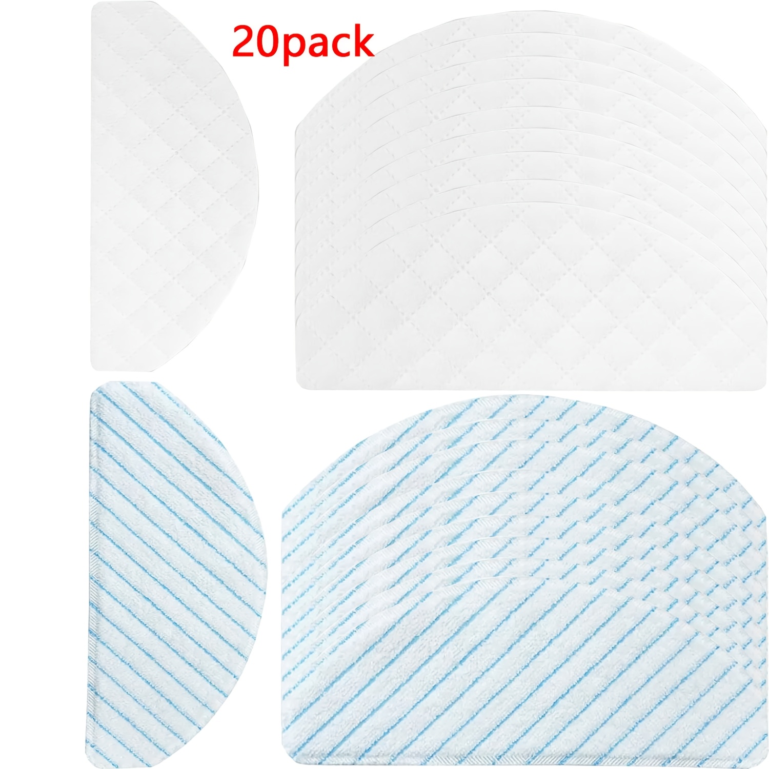 TEMU Set Of 20 Disposable Mop Pads For Floor Cleaning Machines, Designed To Replace Mopping Cloths Compatible With T8+, T9+, T9, T8 , N8 Pro, And N8