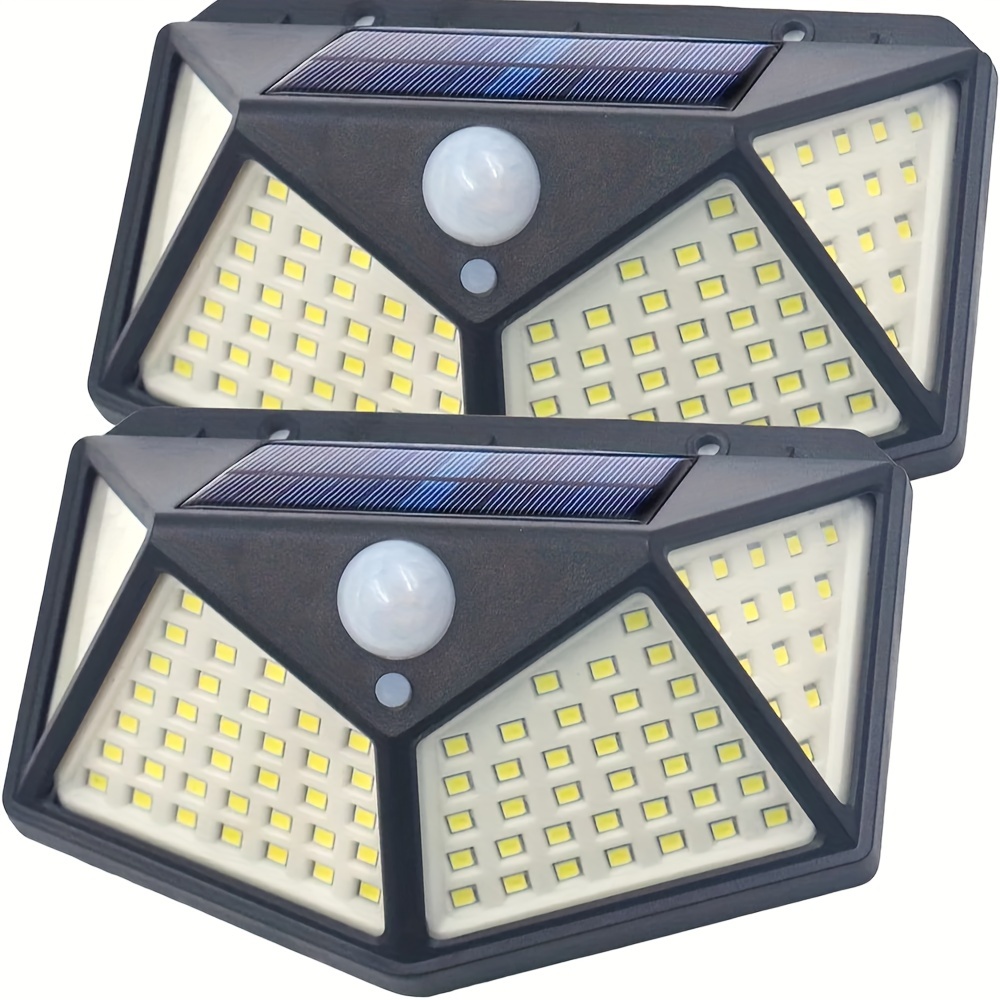 

1pc Solar Outdoor Lights With Motion Sensor, 100 Leds With Reflectors, Used For Motion Sensor Security Lights On Exterior Walls, Patios, Yards, Garages, Decks, And Gardens.