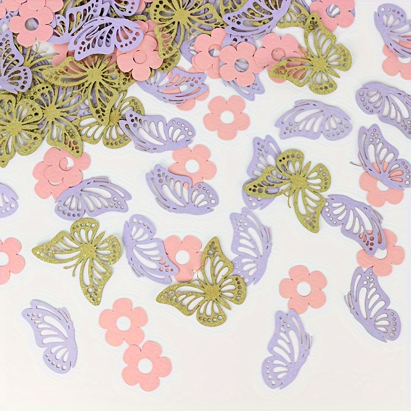 Image of 100pcs Of Flower Desktop Decorations, Colorful Confetti For Birthday -themed Parties, Weddings, And Gifts For Brides, Perfect For Scattering In Event Settings