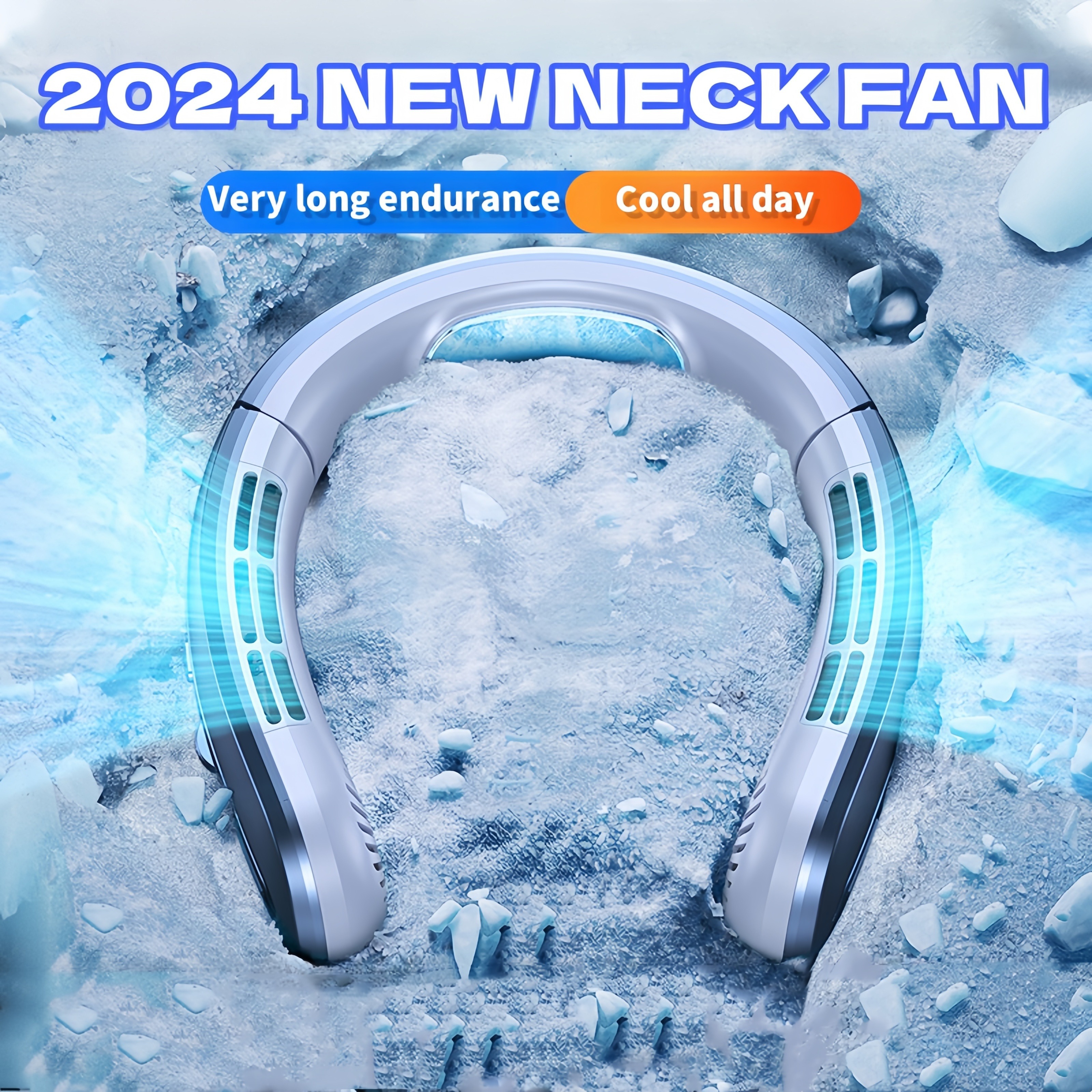 

Portable Leafless Neck Fan, Usb Rechargeable, Adjustable 100-speed Display, 30° Dual-angle Air Cooling, Ideal For Home, Office, School, Outdoor Activities, Beach Use
